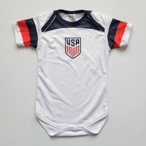 USA baby bodysuit jersey one-piece for baby - white